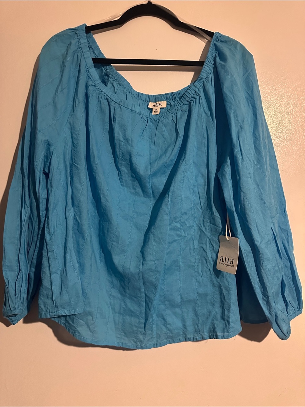 a.n.a Turquoise Blue Peasant Tunic Top